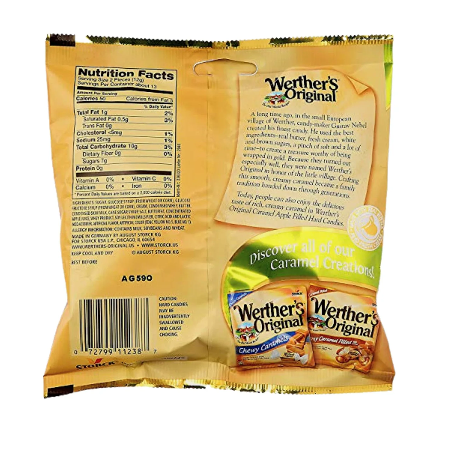 Werthers Caramel Apple Filled Hard Candies, 5.5 oz, 2 Pack