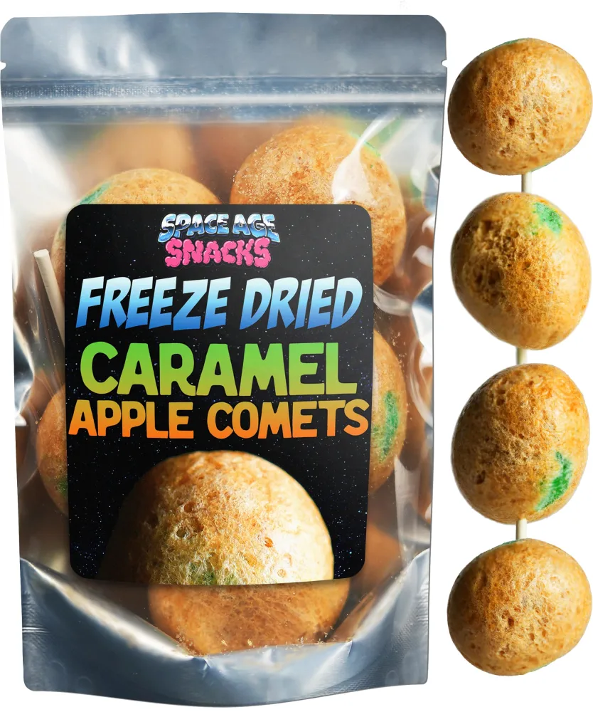 Premium Caramel Apple Lollipops - Freeze Dried Candy Shipped in Box for Protection - Green Apple Caramel Suckers for All Ages (3.5 Ounce)