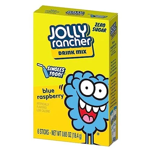 Jolly Rancher SINGLES TO GO! Drink Mix WaterTok Bundle - Blue Raspberry, Green Apple, Watermelon and Cherry Drink Mix