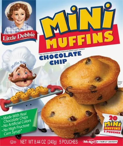 Little Debbie Chocolate Chip Mini Muffins, 5 Pouches, 8.44 OZ Box
