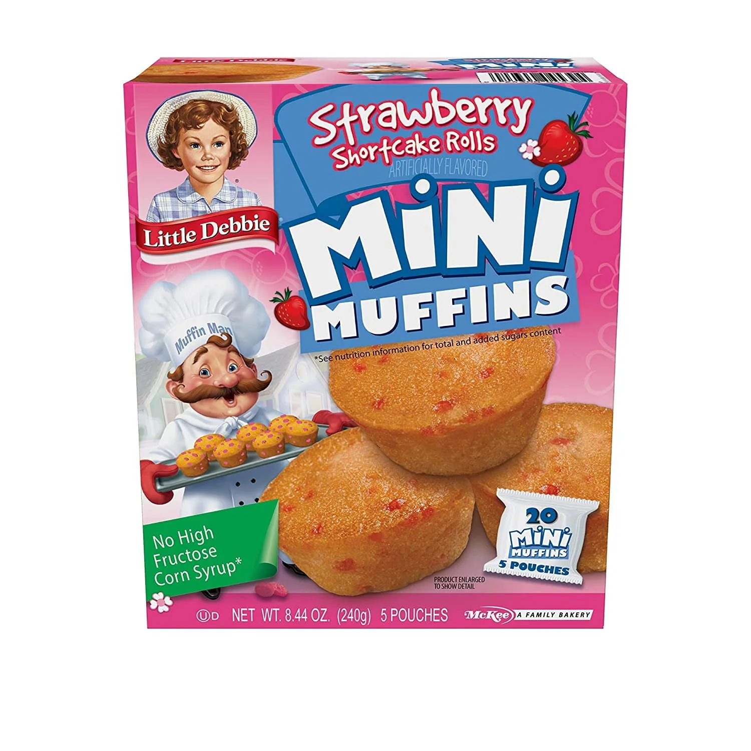 Little Debbie Mini Muffin Variety Bundle - 1 Box Each of Mini Brownies, Chocolate Chip Mini Muffins, Blueberry Mini Muffins, Birthday Cake Mini Muffins, and Strawberry Shortcake Mini Muffins