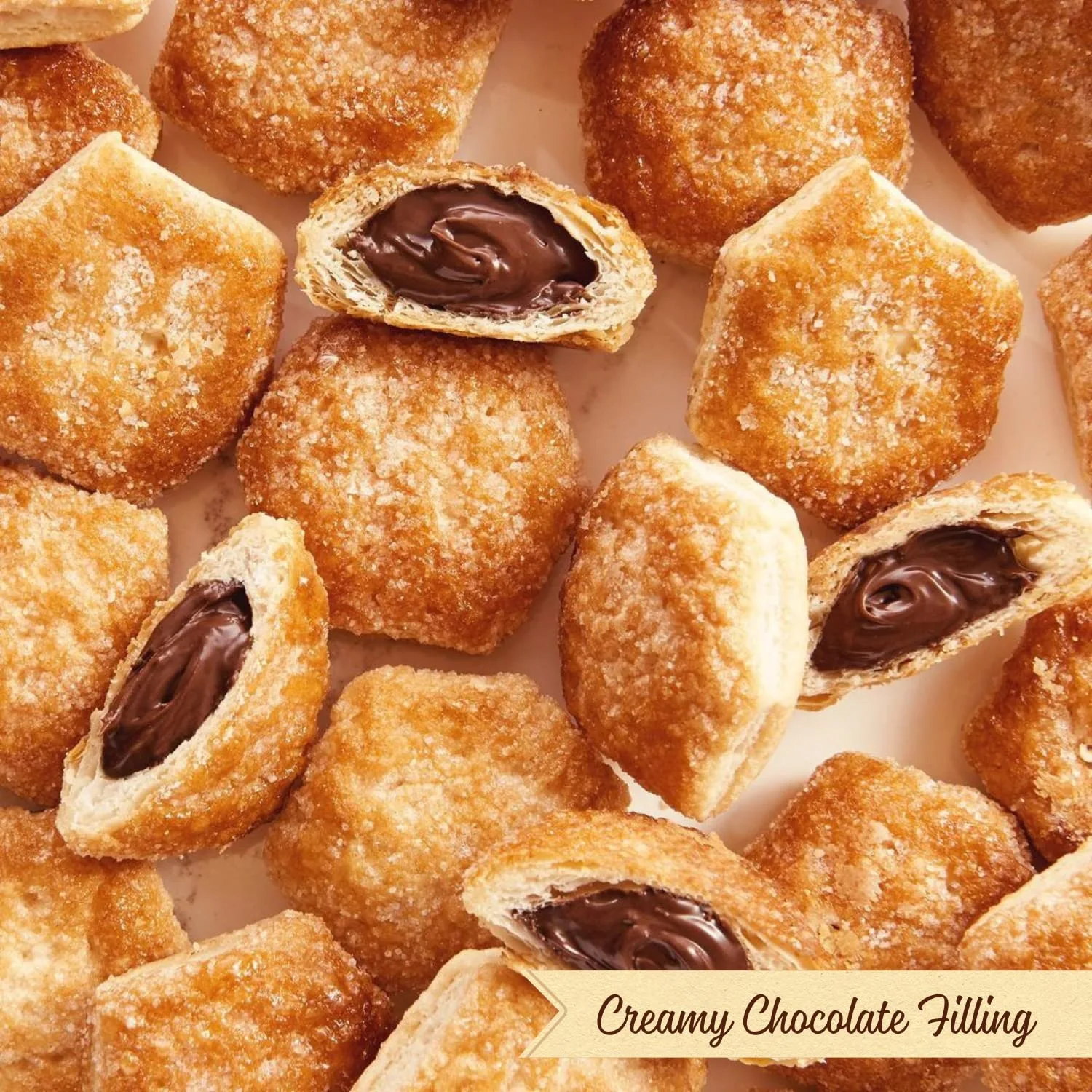 Tesoro Chocolate Cream by Pasticceria Matilde Vicenzi | Chocolate Cream Filled Puff Pastry Patisserie | Dairy, Kosher | Made in Italy | 4.41oz (125g) Box, 4-Pack
