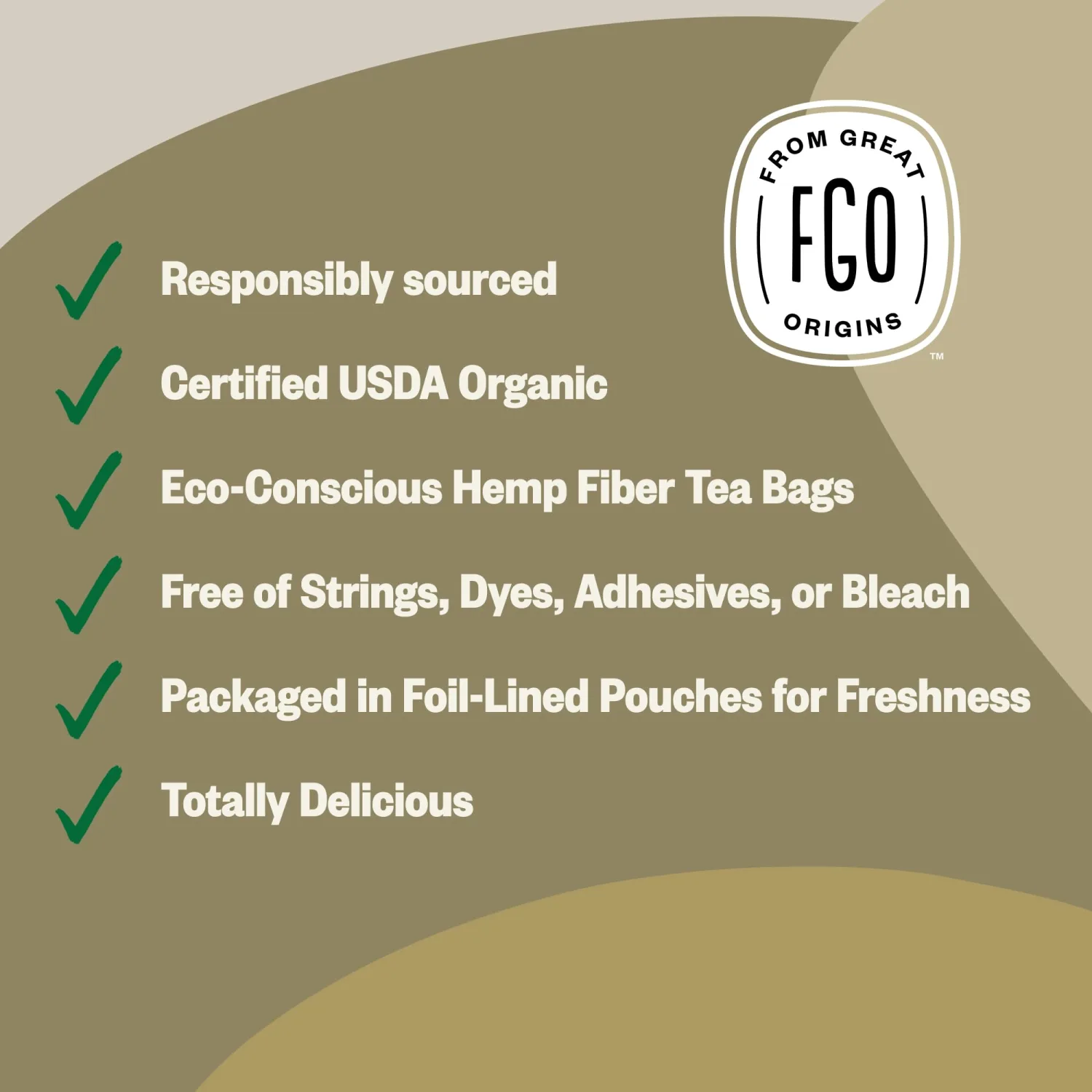 FGO Organic Honey Ginseng Green Tea, 100 Count, Eco-Conscious Tea Bags, Resealable Bag, Packaging May Vary (Pack of 1)