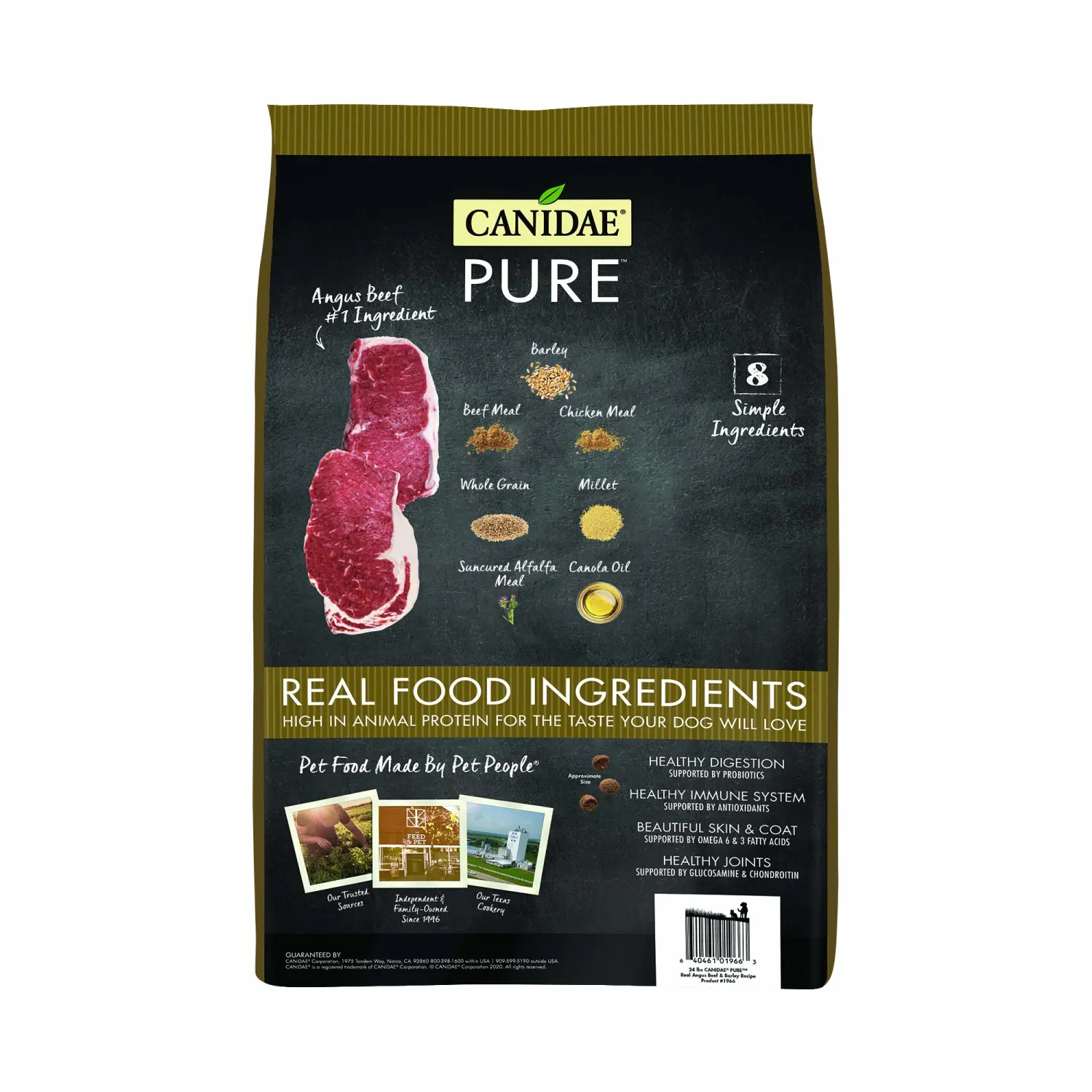 CANIDAE Pure Real Beef & Barley Recipe Adult Dry Dog 4 LB