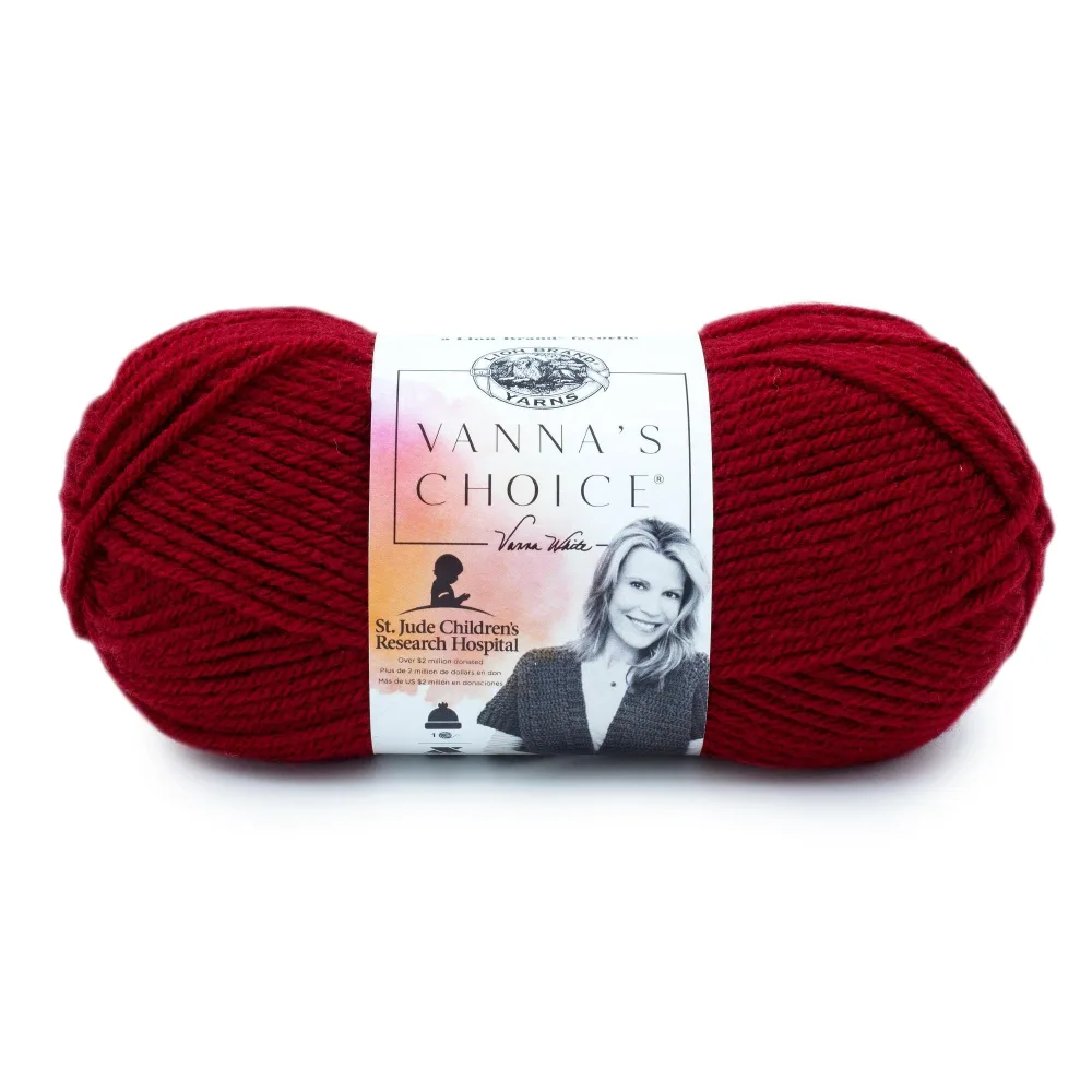 Lion Brand Yarn (1 Skein) Vanna's Choice Yarn, Cranberry