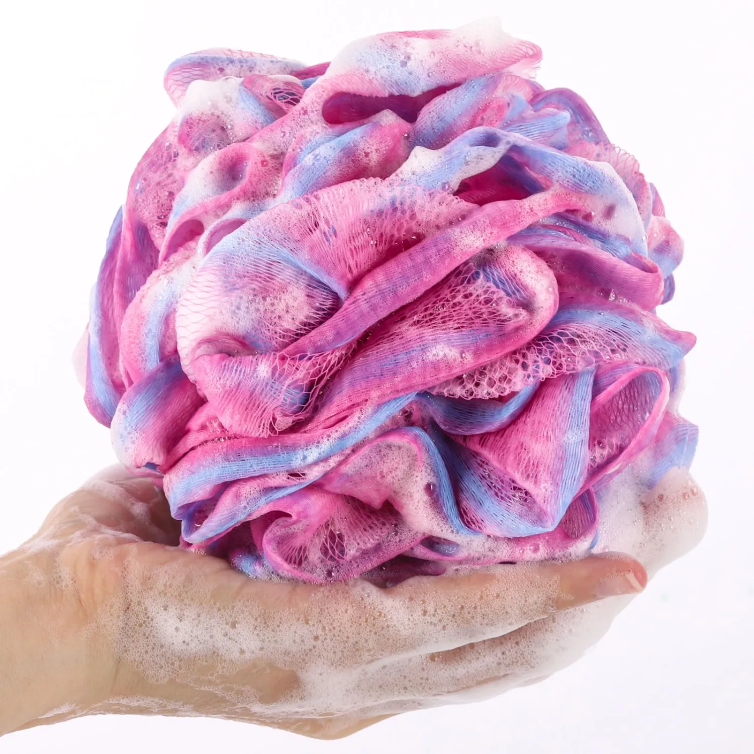 BTYMS 4 Pieces Loofah Bath Sponge 75g/pcs Bath Puffs Large Body Wash Sponge for Shower Exfoliate