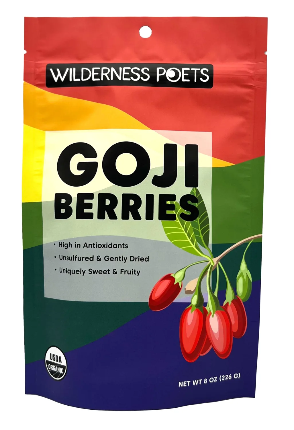 Wilderness Poets Goji Berries - Organic & Raw - (8 Ounce - 227g)
