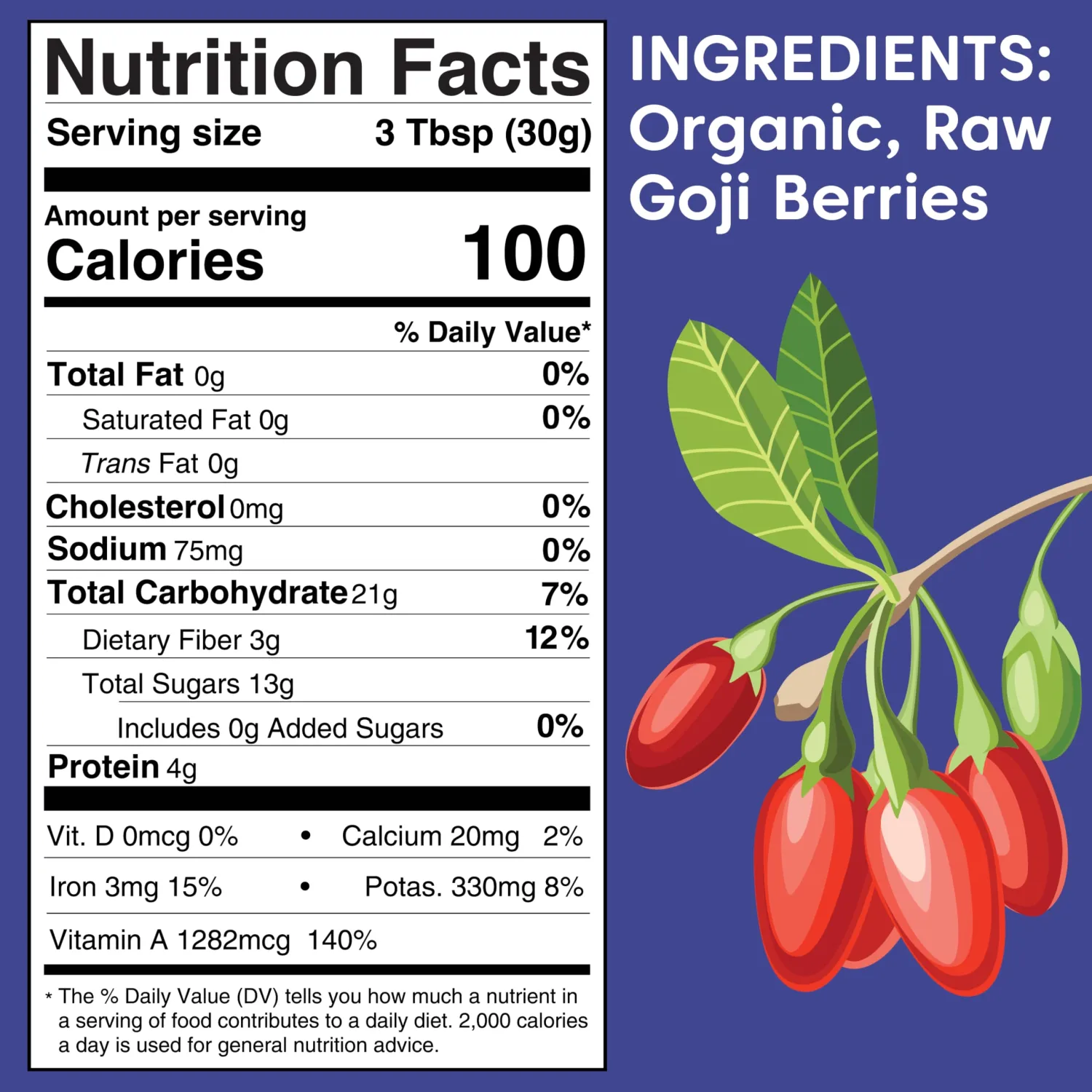 Wilderness Poets Goji Berries - Organic & Raw - (8 Ounce - 227g)