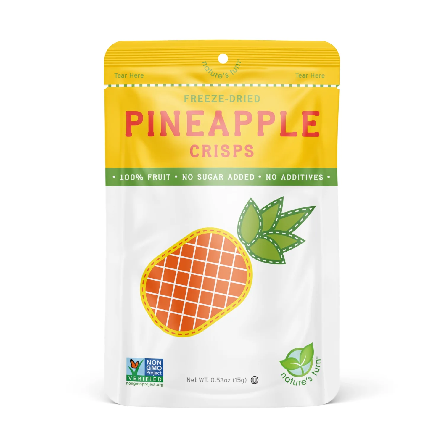 Nature’s Turn Freeze-Dried Fruit Snacks, Pineapple Crisps, Pack of 6 (0.53 oz Each)
