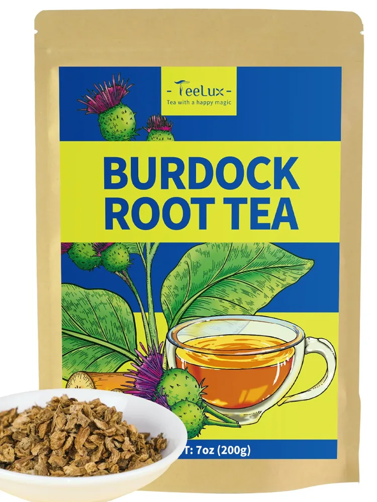 TeeLux Burdock Root Tea, Cut & Sifted, Pure Natural Dried Burdock Root Loose Leaf Tea, Caffeine Free, Premium Herbal Tea, 7oz