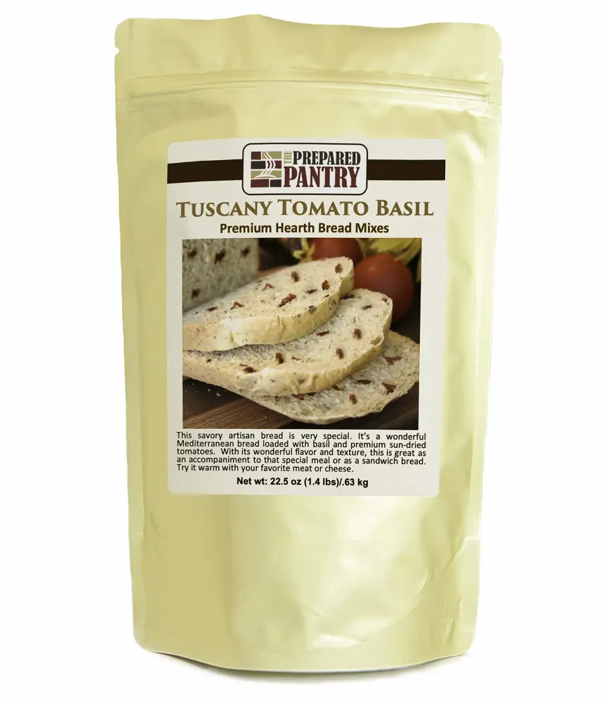 The Prepared Pantry Tuscany Tomato Basil Bread Mix; Single Pack; For Bread Machine or Oven