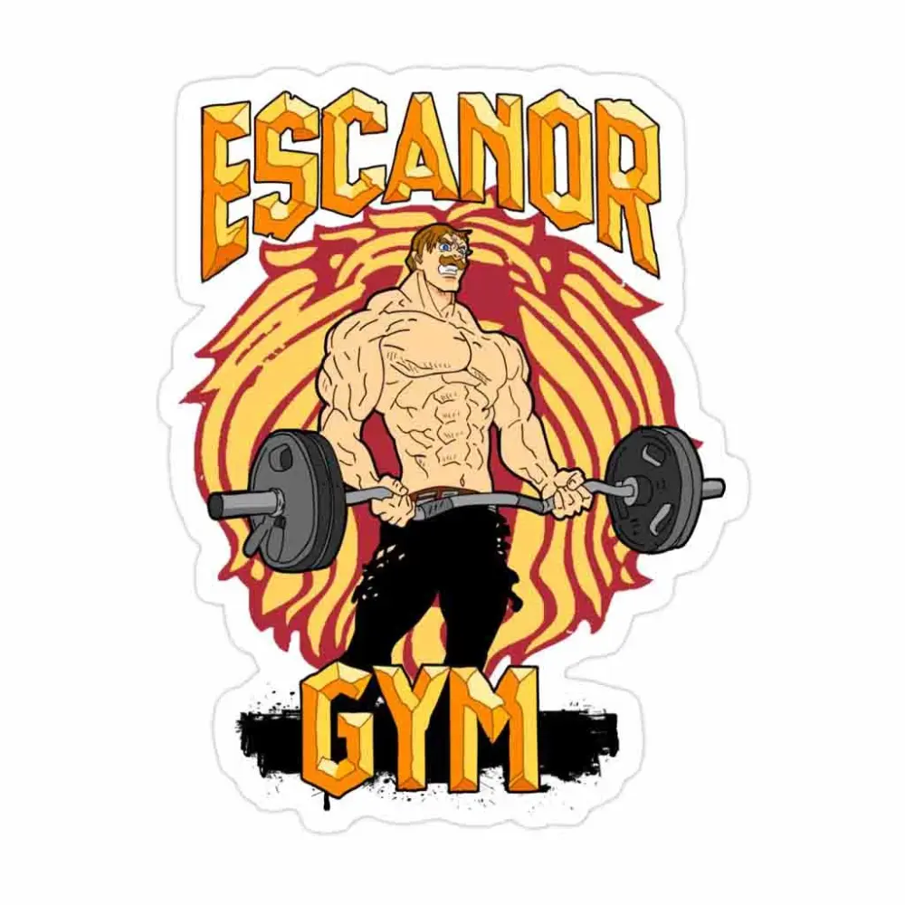 (3 PCs/Pack) Seven Deadly Sins Bodybuilding Escanor Gym Pride 3x4 Inch Die-Cut Stickers Decals for Laptop Window Car Bumper Helmet Water Bottle Y