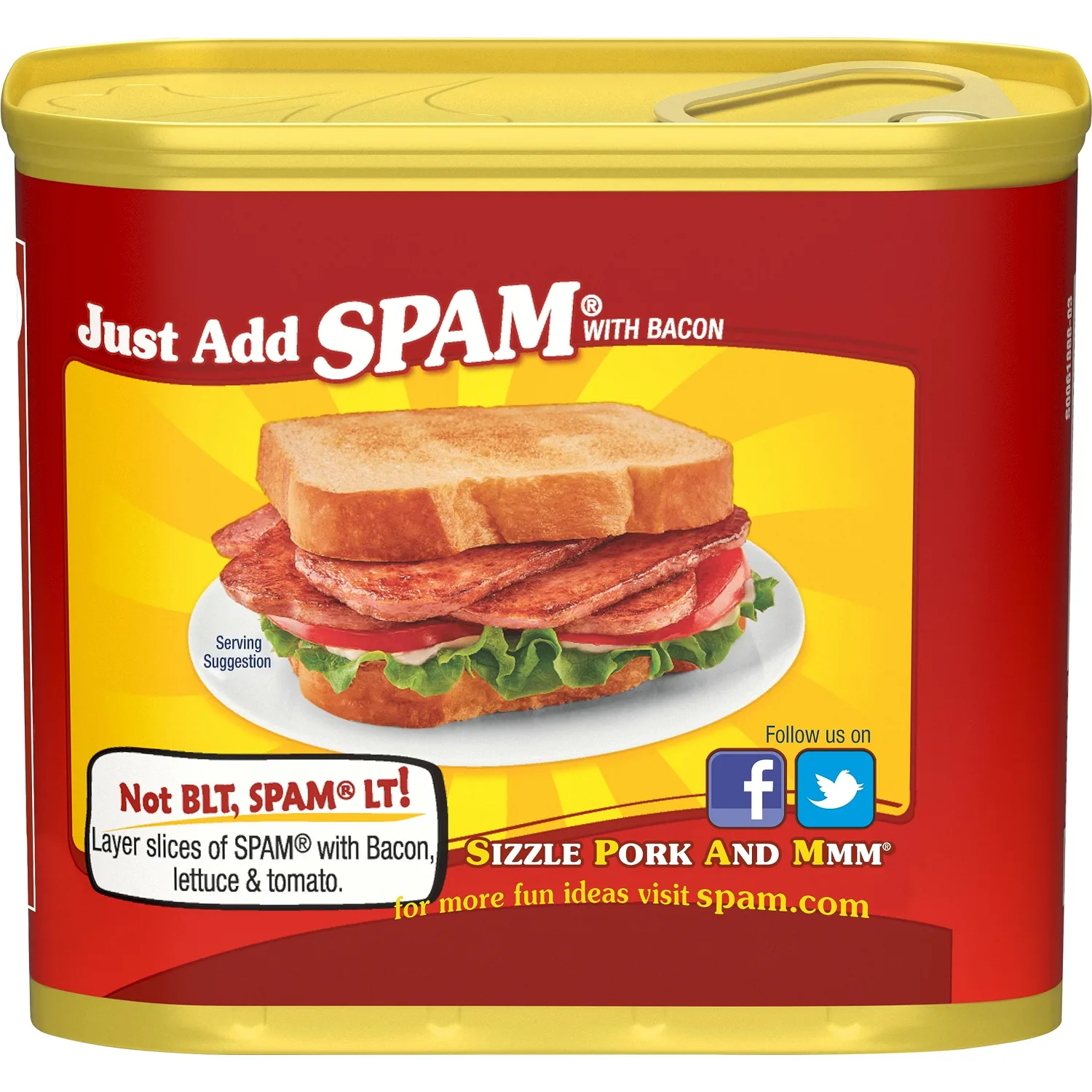 Spam, Made With Hormel Bacon, 12 Ounce