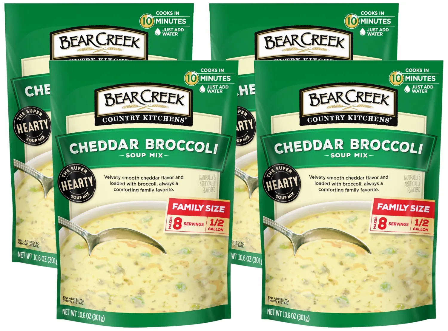 Bear Creek Soup Mixes, Cheddar Broccoli, 10.6 Ounce (Pack of 4)