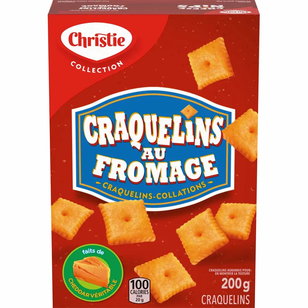 Christie Cheese Nips Cheddar Baked Snack Crackers, 1 Box (200g)