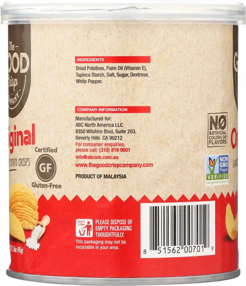 THE GOOD CRISP COMPANY Original Potato Crisps, 1.6 OZ
