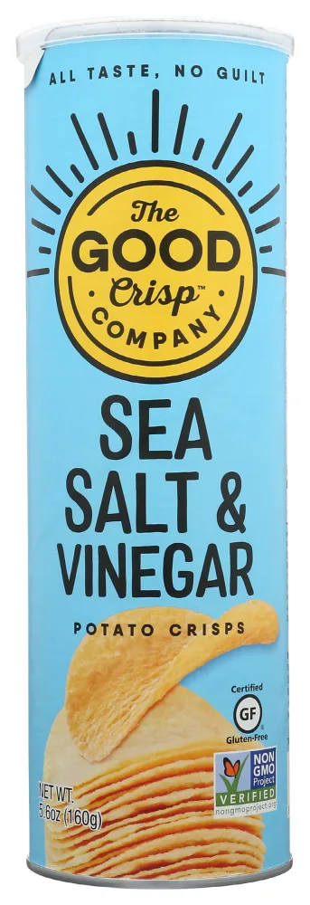 The Good Crisp Company, Sea Salt & Vinegar Flavor Potato Crips, 5.6 Oz (Pack of 8)