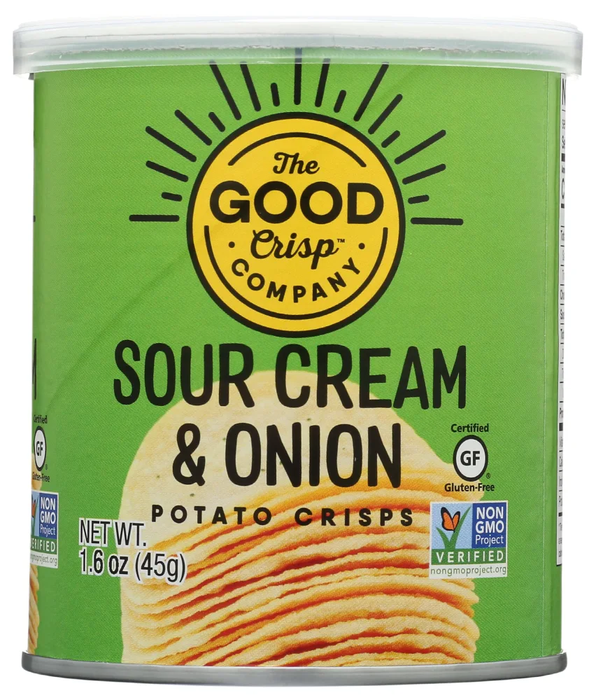 The Good Crisp Company, Sour Cream & Onion Flavor Potato Crips, 1.6 Oz (Pack of 12)