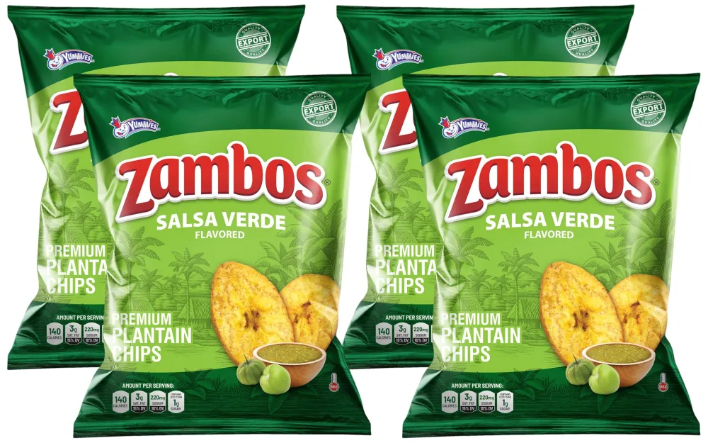 Zambos Plantain Chips Salsa Verde (Pack of 4)