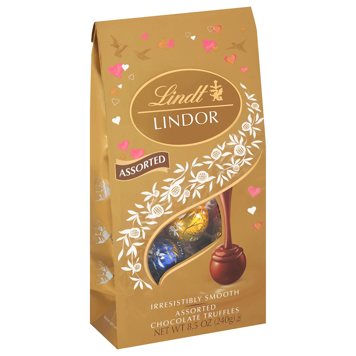 Lindt Valentine Lindor Assorted Bag, Assorted Chocolate, 8.5 Ounce