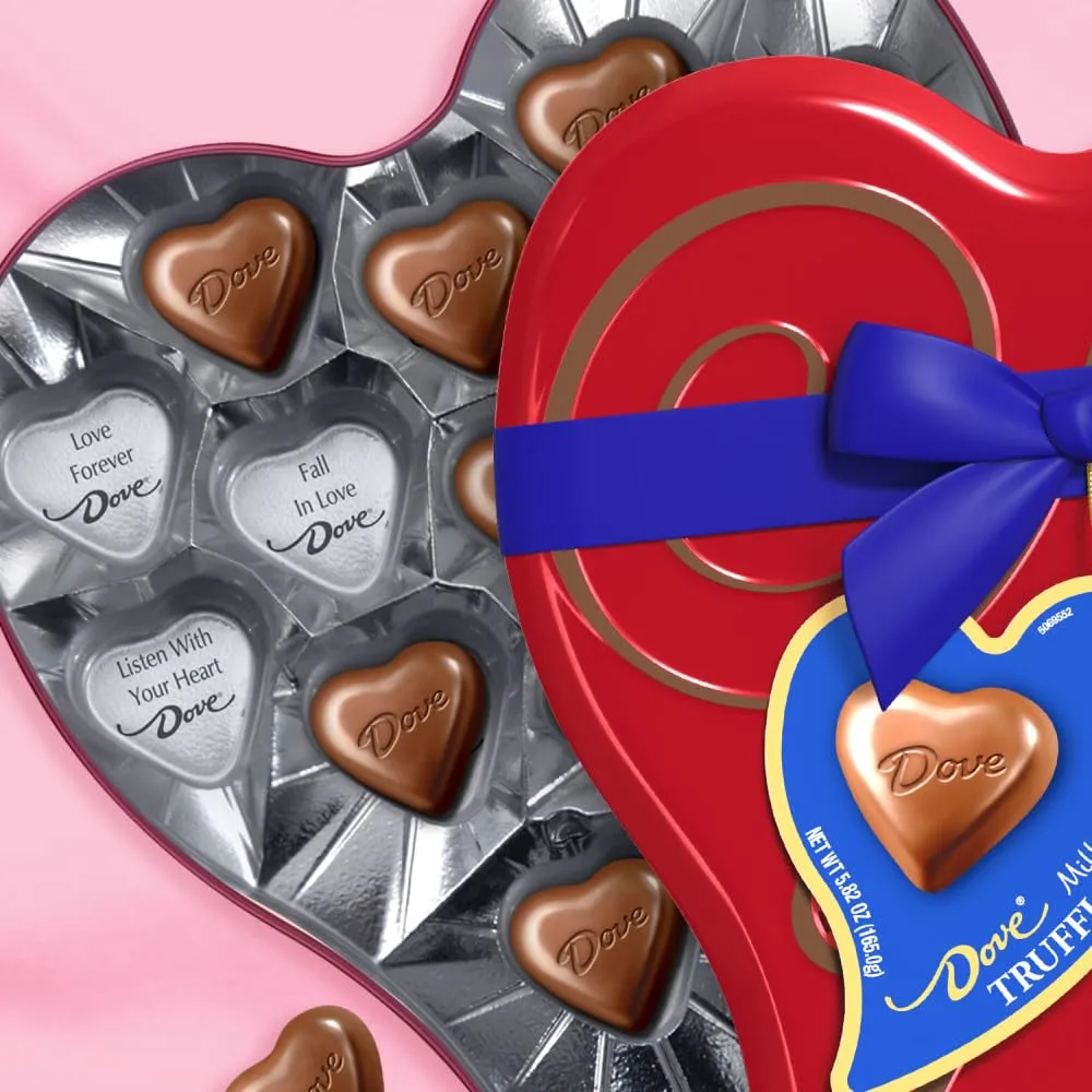 Dove Milk Chocolate Truffle Candy, 5.82 Heart Tin