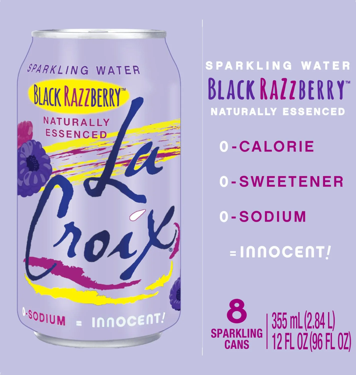 LaCroix Sparkling Water, Black Razzberry, 12 Fl Oz (pack of 8)