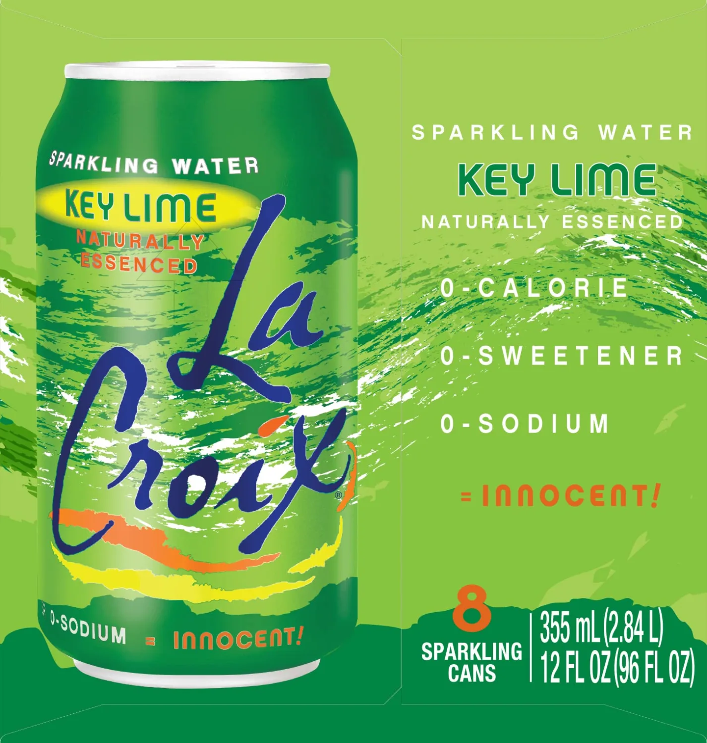 LaCroix Sparkling Water, Key Lime, 12 Fl Oz (pack of 8)