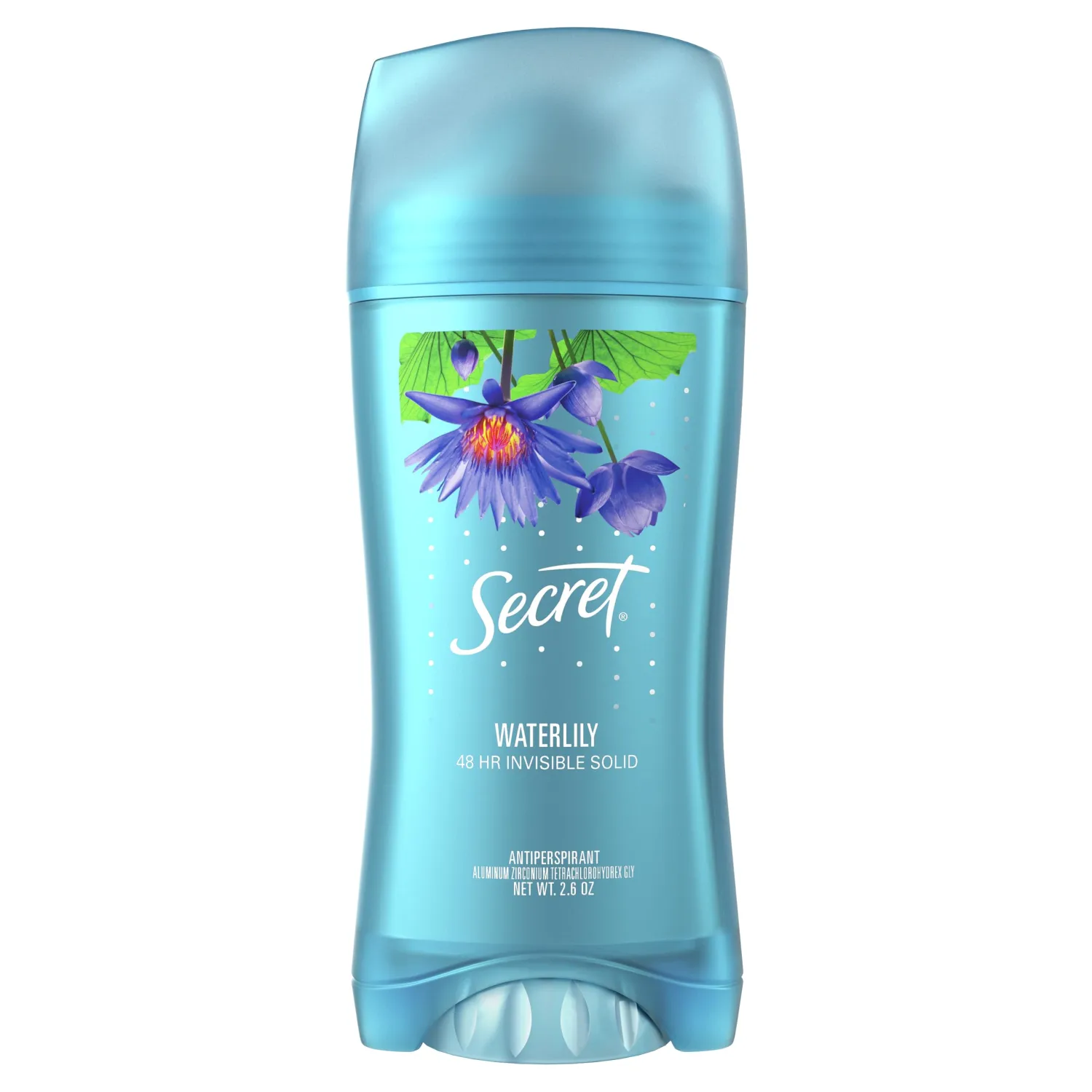 Secret Invisible Solid Antiperspirant and Deodorant, Waterlily Scent, 2.6 oz (Pack of 3)