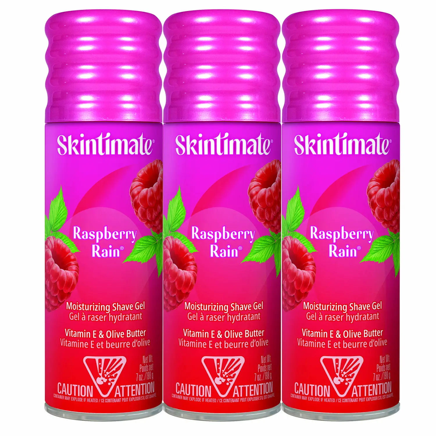 Skintimate Raspberry Rain Moisturizing Shave Gel for Women, 7oz (3 Pack)