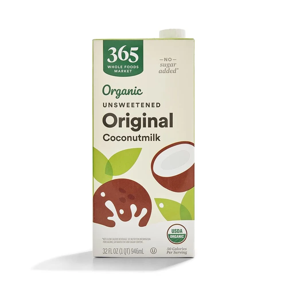 365 by Whole Foods Market, Organic Unsweet Original Coconut Milk, 32 Fl Oz