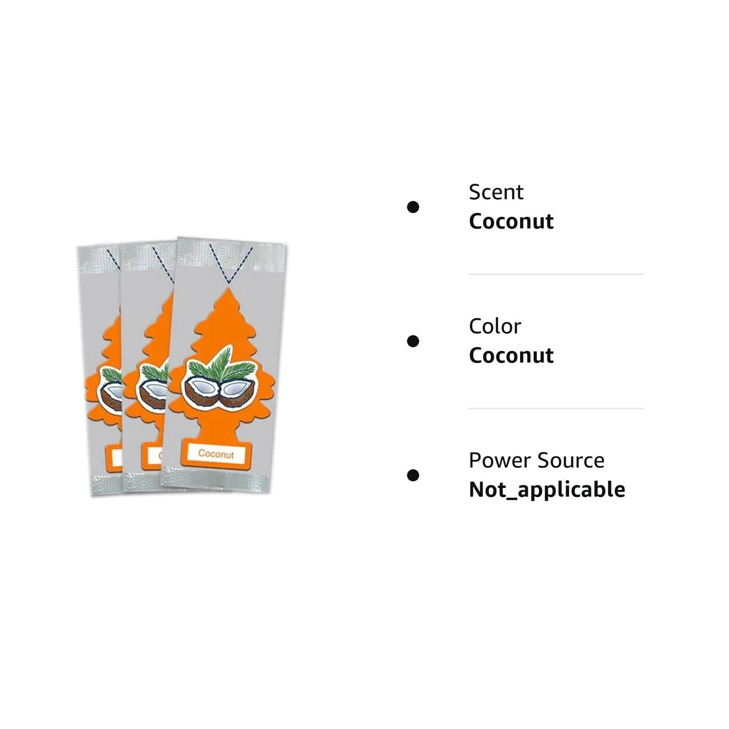 LITTLE TREES Car Air Freshener | Hanging Paper Tree for Home or Car | Coconut | 3 Pack
