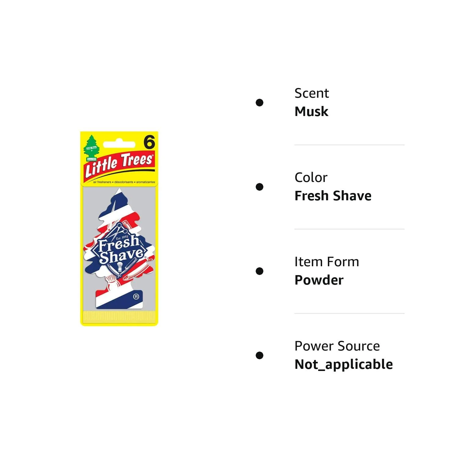 Little Trees Car Air Freshener 6-Pack (Fresh Shave)