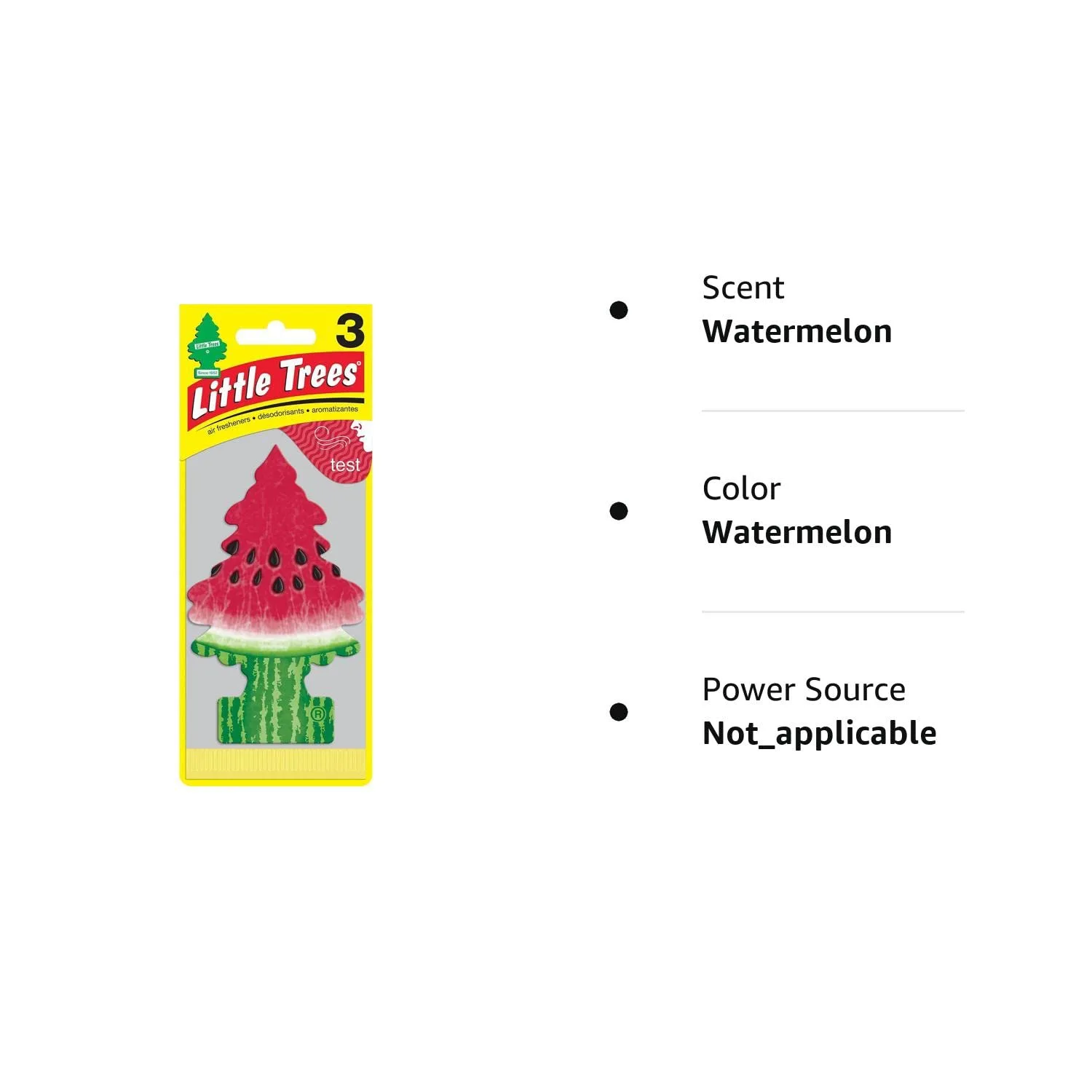 LITTLE TREES Car Air Freshener | Hanging Paper Tree for Home or Car | Watermelon | 3 Pack