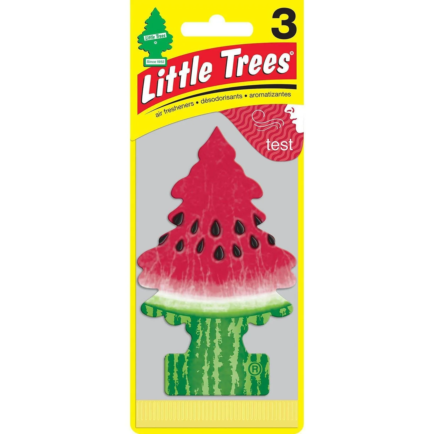 LITTLE TREES Car Air Freshener | Hanging Paper Tree for Home or Car | Watermelon | 3 Pack
