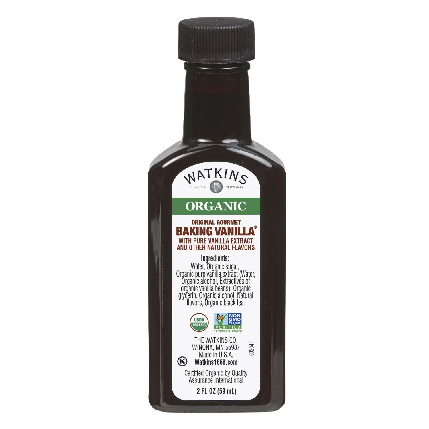 Watkins Organic Original Gourmet Baking Vanilla, with Pure Vanilla Extract, 2 oz. Bottle, 1-Pack