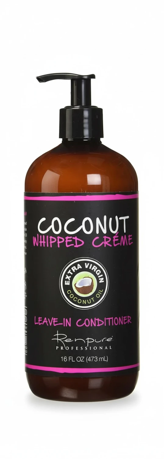 RENPURE Coconut Whipped Creme Leave-In Conditioner, Basic, Fragrance, 16 Fl Oz