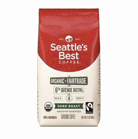 Seattle's Best Coffee 6th Avenue Bistro Dark Roast Ground Coffee | 12 Ounce Bags (Pack of 6)