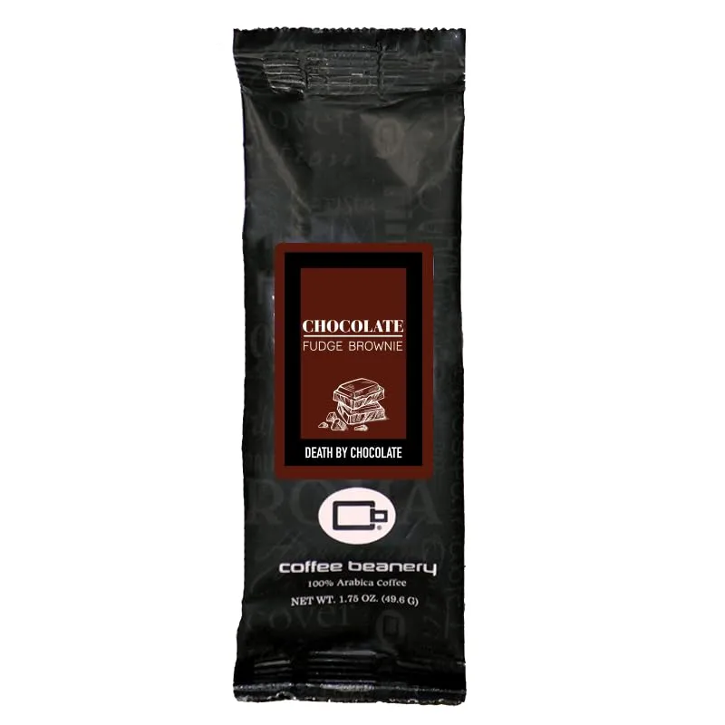 Coffee Beanery Chocolate Fudge Flavored Coffee, 1-1.75oz Try Me Size Coffee Sampler, Light-Medium Roast