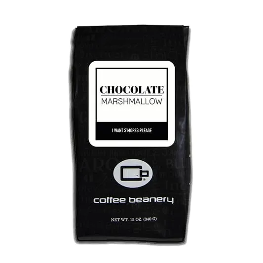 Chocolate Marshmallow Coffee by Coffee Beanery | 12oz Flavored Coffee Ground Medium Roast Coffee | 100% Specialty Arabica Coffee Ground | Gourmet Coffee | Flavored Very Fine Ground Coffee Medium Roast