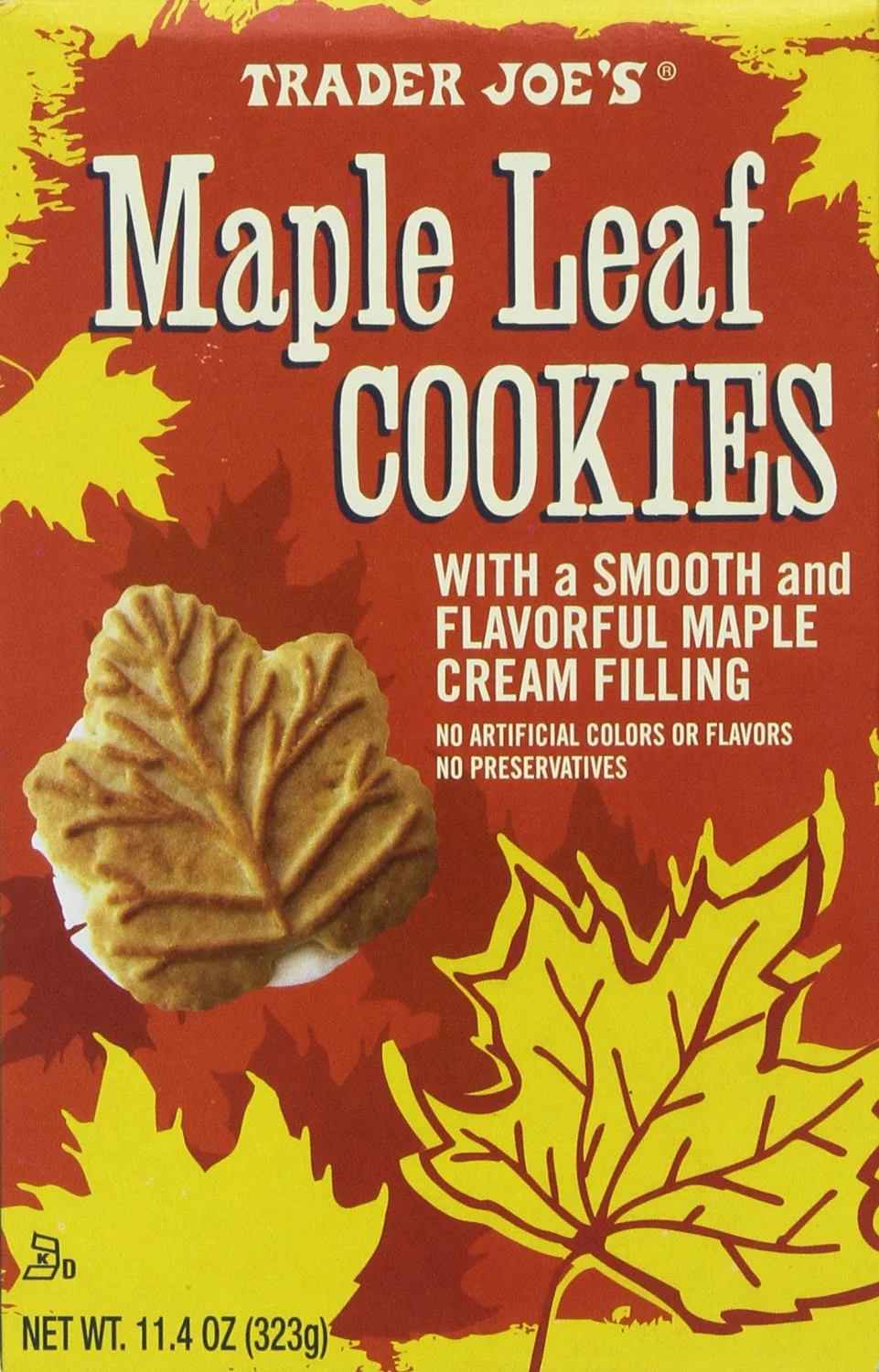 Trader Joe's Maple Leaf Cookies, Net WT. 11.4oz(323g)