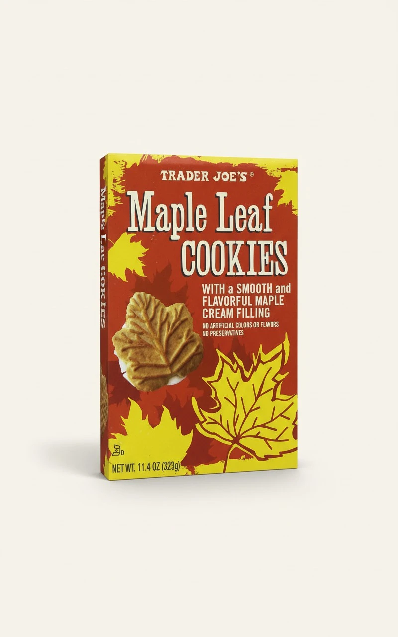 Trader Joe's Maple Leaf Cookies, Net WT. 11.4oz(323g)