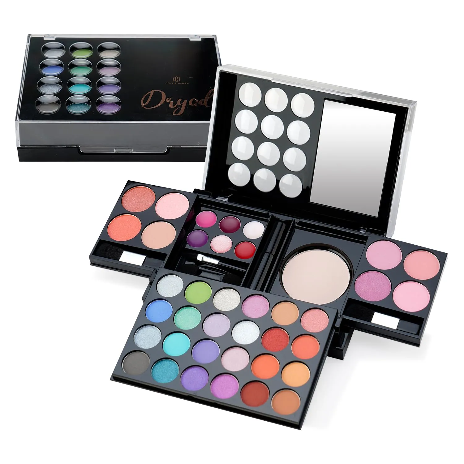 All In One Makeup Palette Set Kit,Portable Travel Makeup Kit for Girls with 24-Colors Eyeshadows Facial Blusher Lip Gloss Pressed Powder Mascara Brushes Mirror