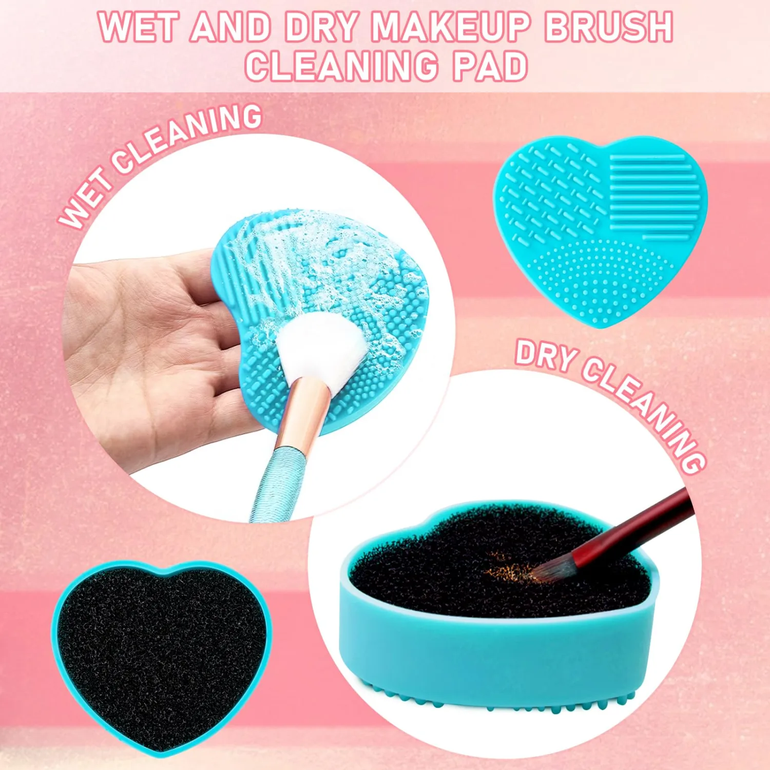 Makeup Brush Cleaner, 6.8 Fl Oz Make Up Brush Cleaner Cleanser, Makeup Brush Cleaner Solution for Brushes, Sponge, Puff, Makeup Brush Shampoo with 2pcs Cleaning Mat, Gifts for Women