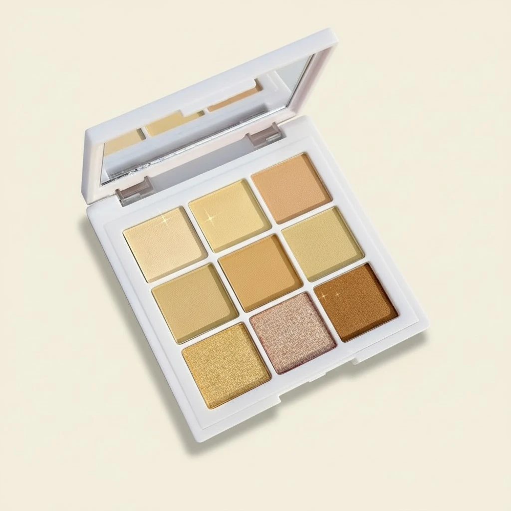 evpct 9 Colors Nude Glitter Shimmer Eye Shadow Makeup Palette Highly Pigmented Waterproof Nude Brown Bronzer Beige Pearl White Matte Glitter Shimmer Sparkling Dairy Party Eyeshadow Palette Palett