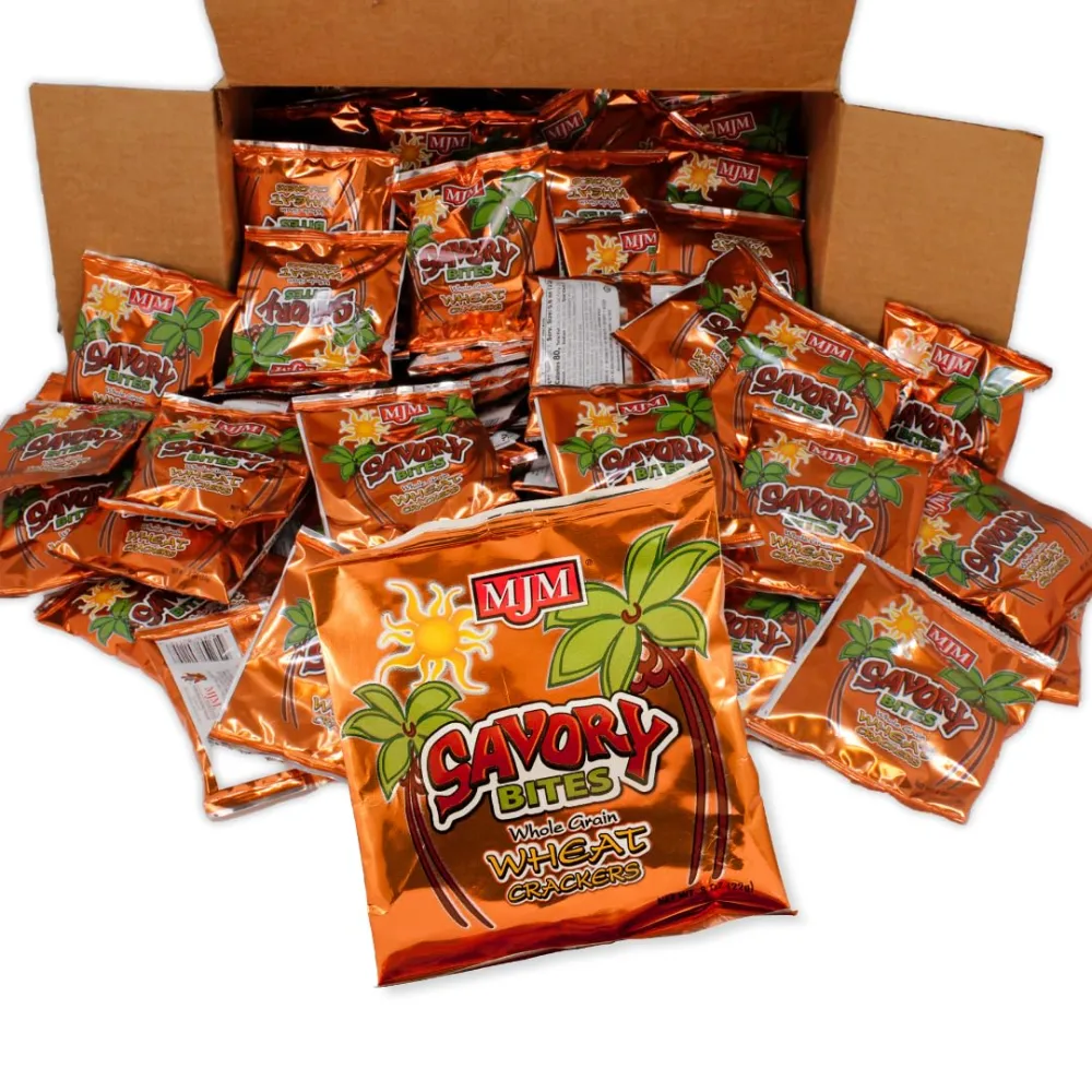 MJM Savory Bites Whole Grain Wheat Crackers - Case of 155 Packs | Wholesome and Flavorful Snack | Perfect for Any Occasion | Healthy and Satisfying