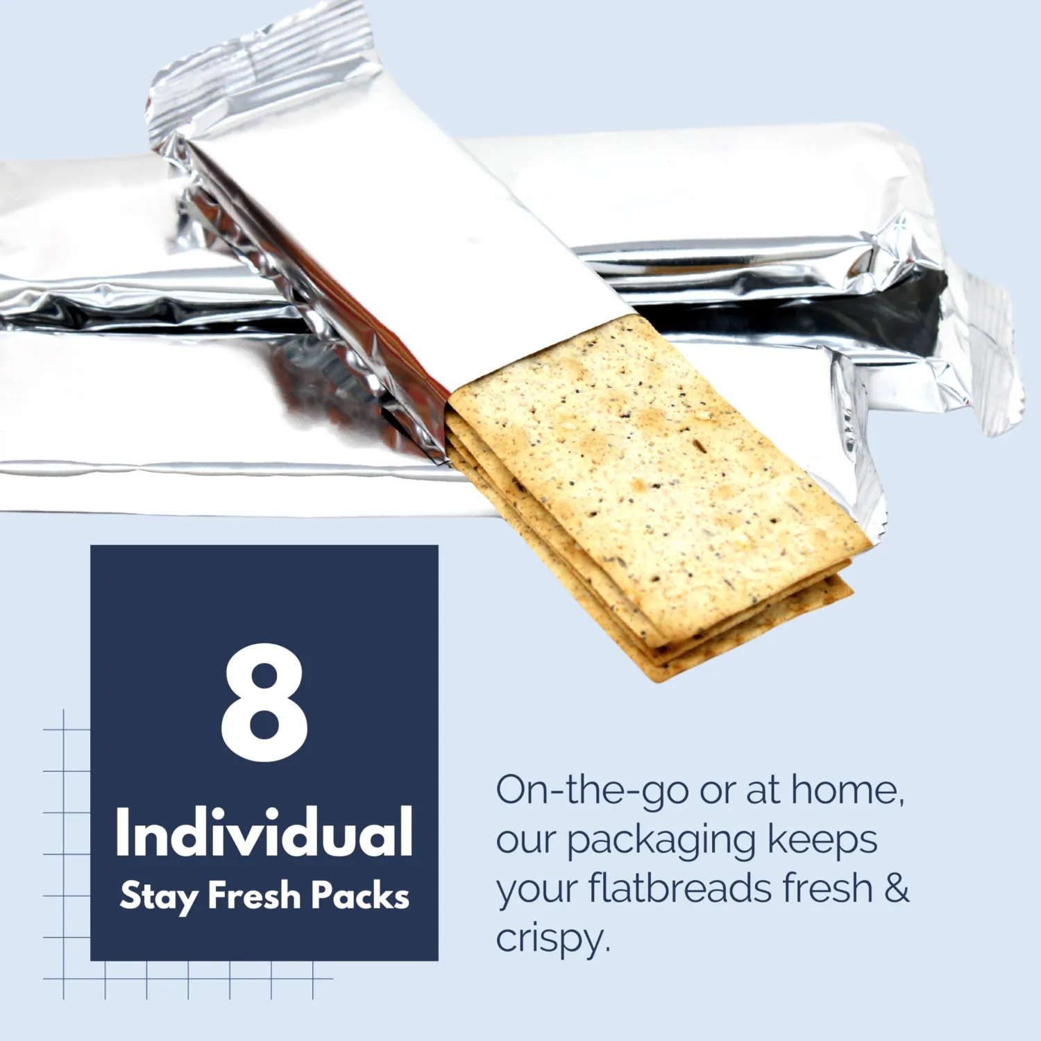 Snacktery Spelt Everything Flatbread Crackers - All Natural Spelt Crackers in 8 Stay-Fresh Packs - Thin & Crispy Whole Grain Crackers for Cheese, Spreads, Dips - 7 oz
