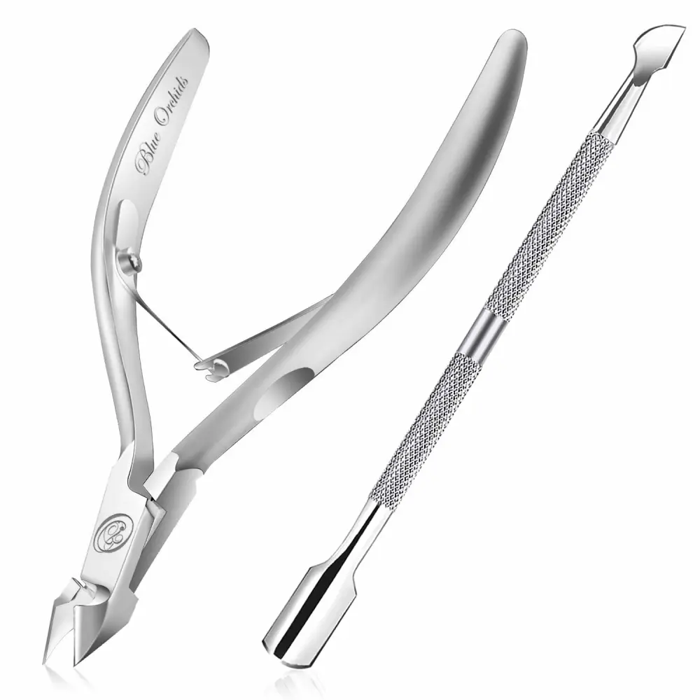 Cuticle Nipper with Cuticle Pusher-Professional Grade Stainless Steel Cuticle Remover & Cutter-Durable Manicure and Pedicure Tool-Beauty Tool Perfect for Fingernails and Toenails