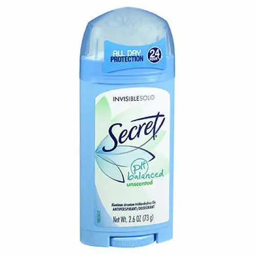 Secret Invisible Solid Antiperspirant & Deodorant, Unscented, 2.6 Ounces