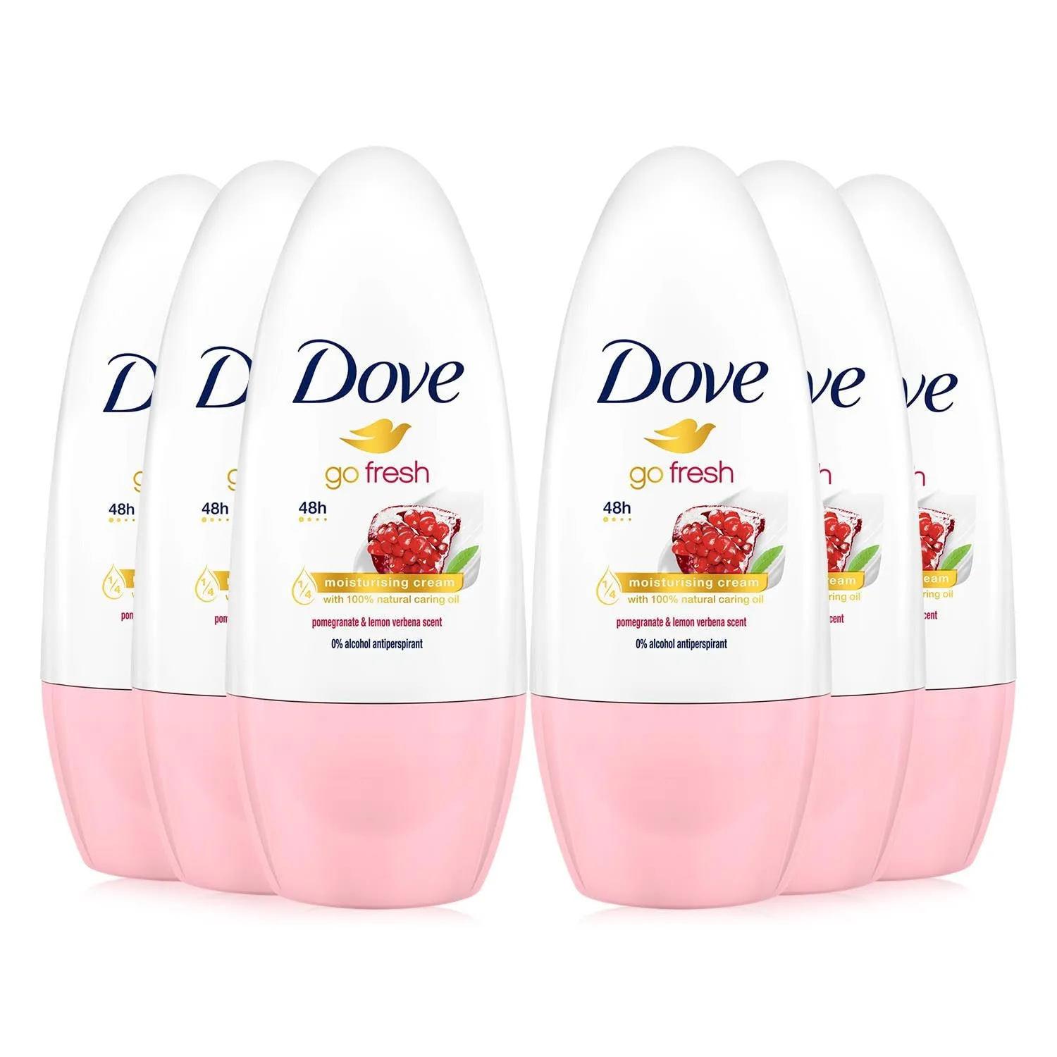 Dove Go Fresh Roll-On Deodorant with Pomegranate and Lemon-Verbena Scent (6 x 50 ml)
