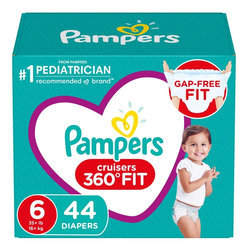 Pampers Pampers Cruisers 360˚ Fit Diapers Size 6, 44 Count, SUPER